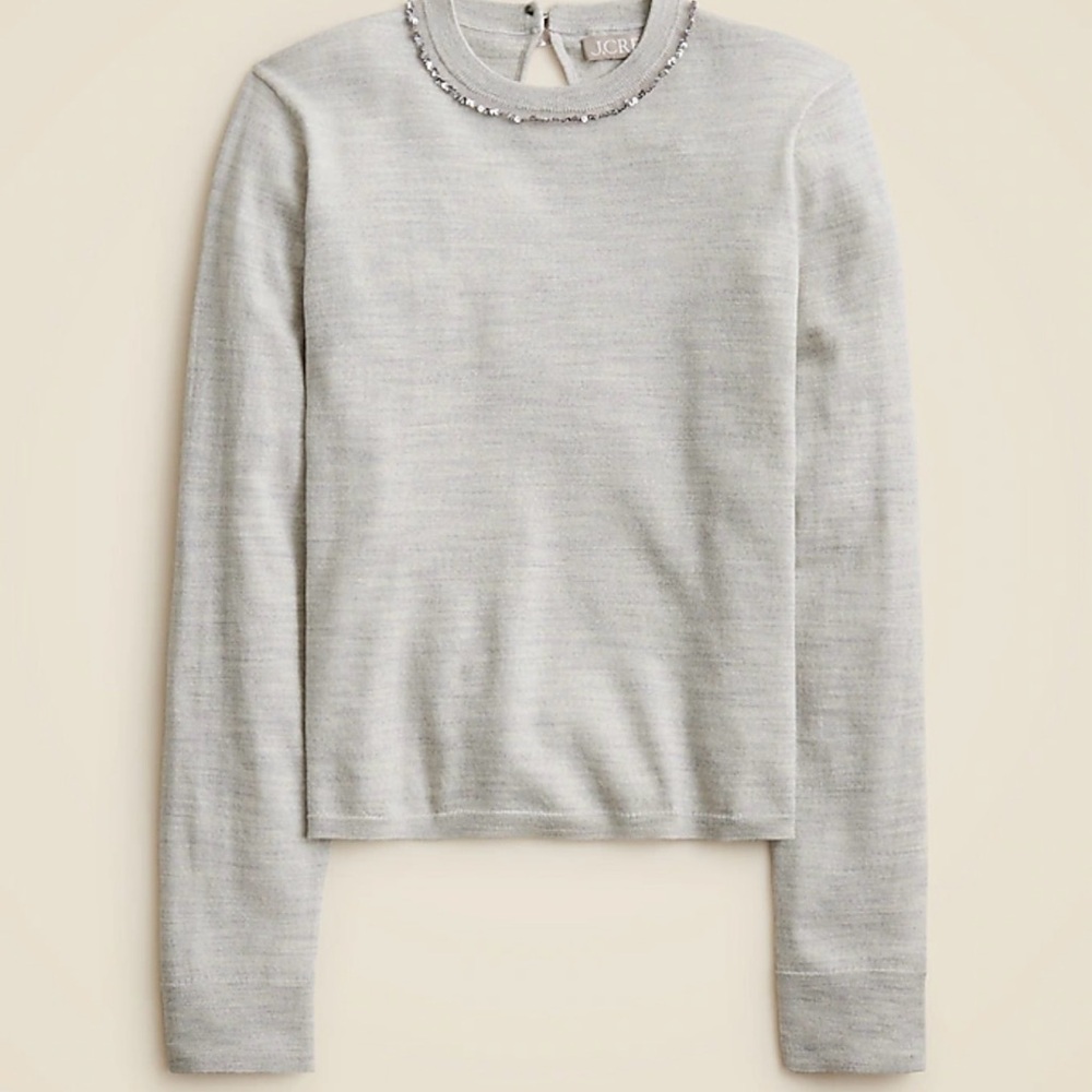 NWT Carolyn Embellished Fitted Sweater in Merino Wool